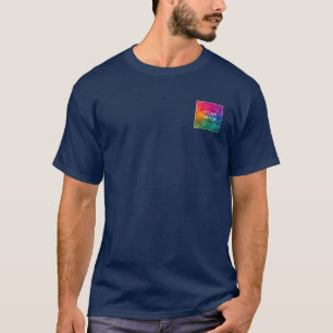 Camiseta Diseño frontal y posterior Navy Blue Añadir logoti