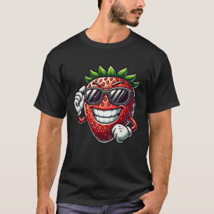 Camiseta Diseño frutal de gafas de sol de fresa de Guay