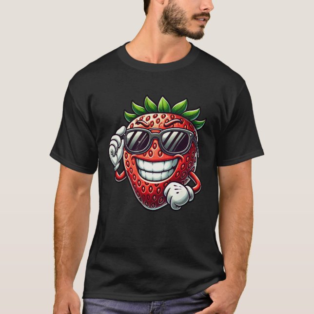 Camiseta Diseño frutal de gafas de sol de fresa de Guay (Anverso)