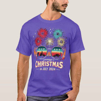 Camiseta DISEÑO Fuegos artificiales retro en colores Navida
