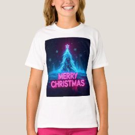 Camiseta Diseño Futurista de Brillo Navideño