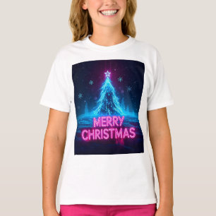 Camiseta Diseño Futurista de Brillo Navideño