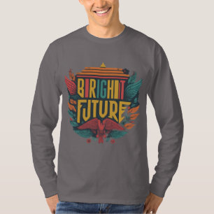 Camiseta Diseño Futuro Brillante Manga Larga Básica
