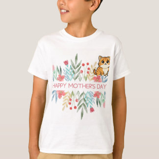 Camiseta diseño gato y feliz día de las madres