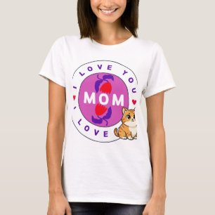 Camiseta diseño gato y mamá