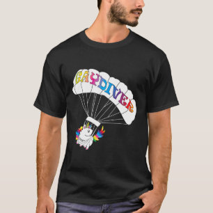 Camiseta Diseño Gay de Paracaidismo Unicornio Divertido Vol