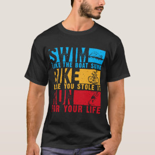 Camiseta Diseño genial de triatlón para hombres mujeres nad