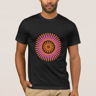 Camiseta Diseño geométrico abstracto de ráfaga solar en esp