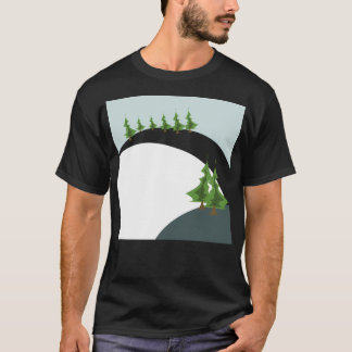 Camiseta Diseño Geométrico Árbol De Navidad En Montaña Neva