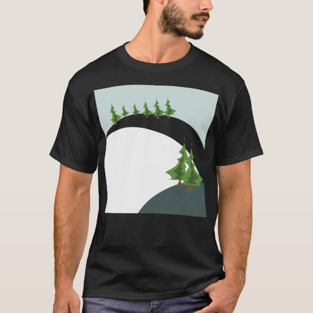 Camiseta Diseño Geométrico Árbol De Navidad En Montaña Neva (Anverso)