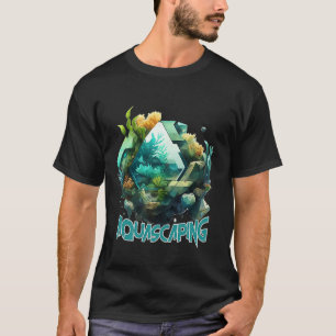 Camiseta Diseño geométrico de acuarios con peces y plantas
