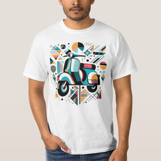Camiseta Diseño geométrico de la Vespa italiana (Anverso)