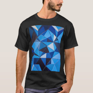 Camiseta Diseño geométrico del triángulo azul