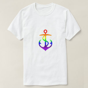 Camiseta Diseño GLBTQ de la bandera arcoíris del Ancla del 
