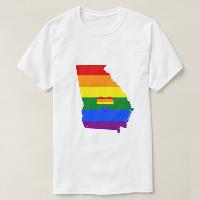 Camiseta Diseño GLBTQ de la bandera arcoiris del orgullo ga (Diseño del anverso)