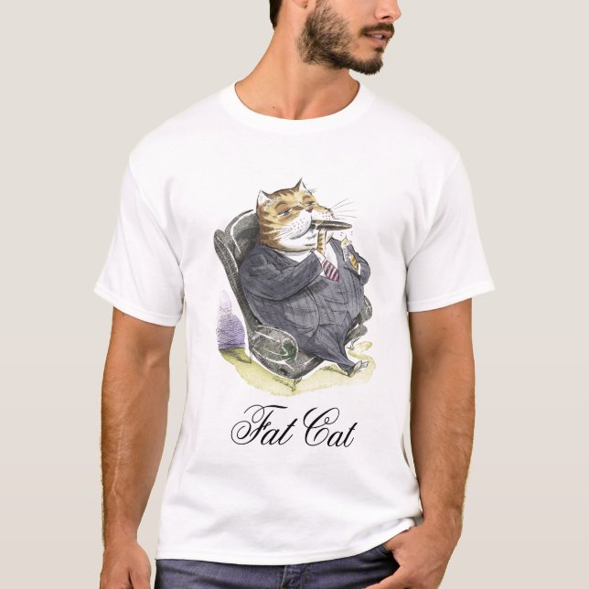 Camiseta Diseño gordo del gato (Anverso)