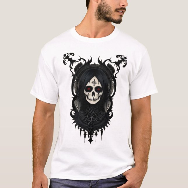 Camiseta Diseño gótico con ojos rojos T-Shirt (Anverso)