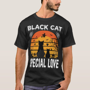 Camiseta Diseño Gótico de Amor Especial de Halloween Gato N
