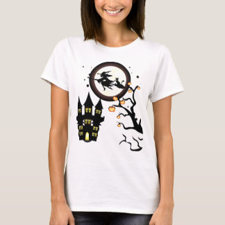 Camiseta Diseño Gótico de Bruja Espeluznante de Halloween