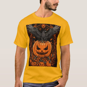 Camiseta "Diseño gótico de Halloween con símbolos satánicos