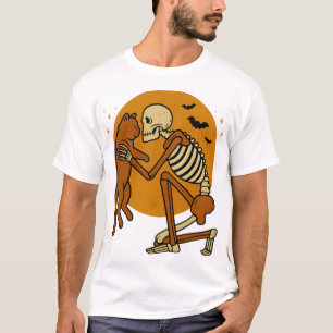 Camiseta Diseño gótico de Halloween de esqueleto lindo abra