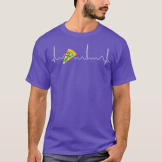 Camiseta Diseño Gracioso De Pizza Heartbeat Para Amantes De