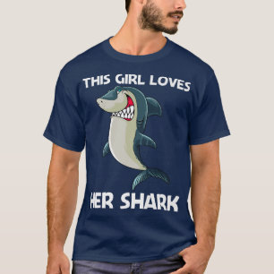 Camiseta Diseño gracioso de tiburón para Chicas niños amor 