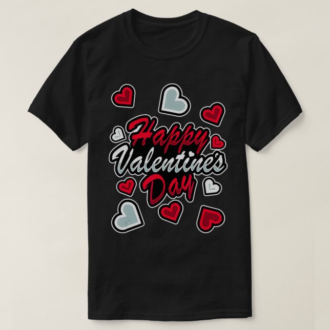 Camiseta Diseño gracioso y gracioso Feliz Día de San Valent (Diseño del anverso)