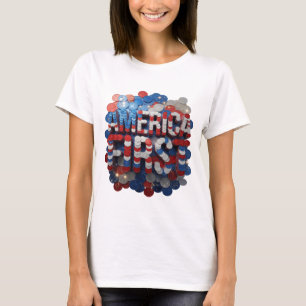 Camiseta Diseño gráfico AMÉRICA PRIMERO de plata de moda