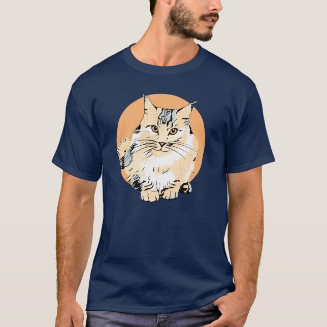 Camiseta Diseño gráfico Art Main Coon Cat sobredimensionado (Anverso)