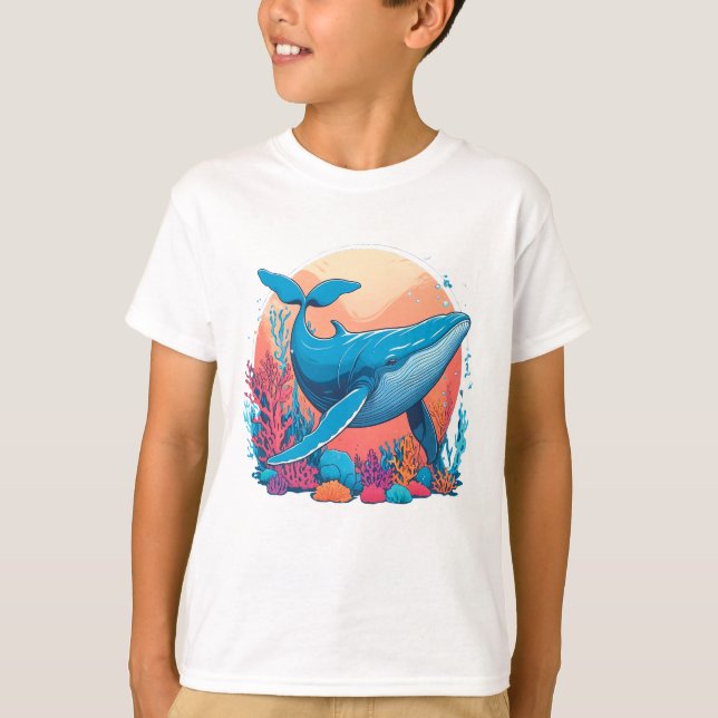 Camiseta Diseño Gráfico Colorido De Una Ballena (Anverso)