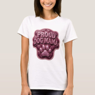 Camiseta Diseño gráfico Crisp Pink PROUD DOG MAMA