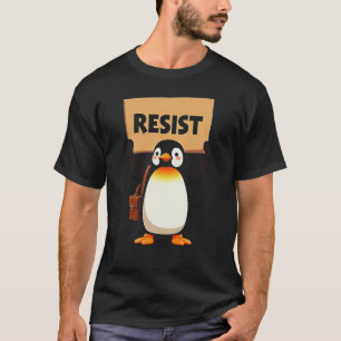 Camiseta Diseño Gráfico de Activismo de Pingüinos de Resist