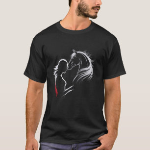 Camiseta Diseño gráfico de arte de silueta de caballo elega
