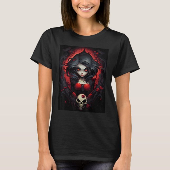 Camiseta Diseño gráfico de arte oscuro y señorial (Anverso)
