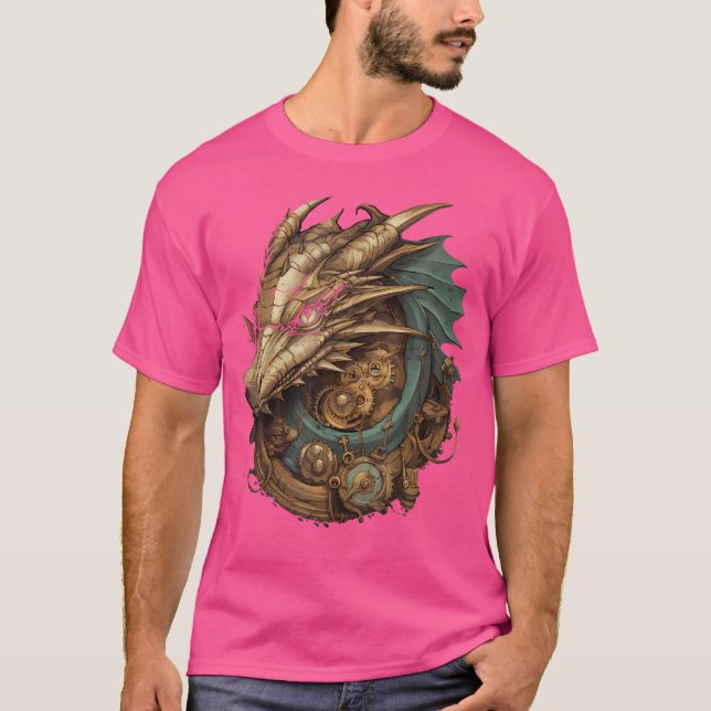 Camiseta Diseño gráfico de artes de arte Steampunk Dragon (Anverso)