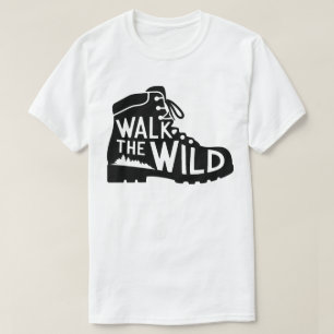 Camiseta Diseño gráfico de bota de senderismo Walk the Wild