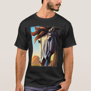 Camiseta Diseño gráfico de caballos con motivos animales a 