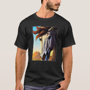 Camiseta Diseño gráfico de caballos con motivos animales a 