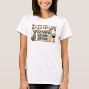 Camiseta Diseño gráfico de COFFEE THEN WINE rosa creativo