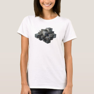 Camiseta Diseño gráfico de cubos abstractos de oro clásico