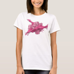 Camiseta Diseño gráfico de cubos abstractos rosados atrevid