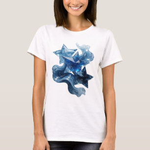 Camiseta Diseño gráfico de Estrellas Azules de Plata con Es