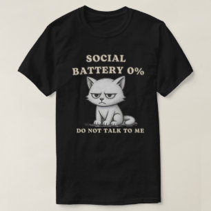 Camiseta Diseño gráfico de gato cansado baja energía