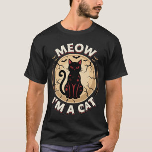 Camiseta Diseño Gráfico de Gato Meow Halloween_1