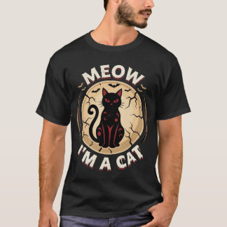 Camiseta Diseño Gráfico de Gato Meow Halloween_1