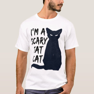 Camiseta Diseño gráfico de gato negro de Halloween aterrado