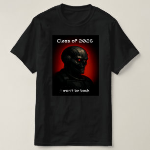 Camiseta Diseño gráfico de graduación con cráneo Terminator