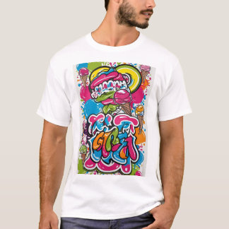 Camiseta Diseño gráfico de helados - arte de color pop