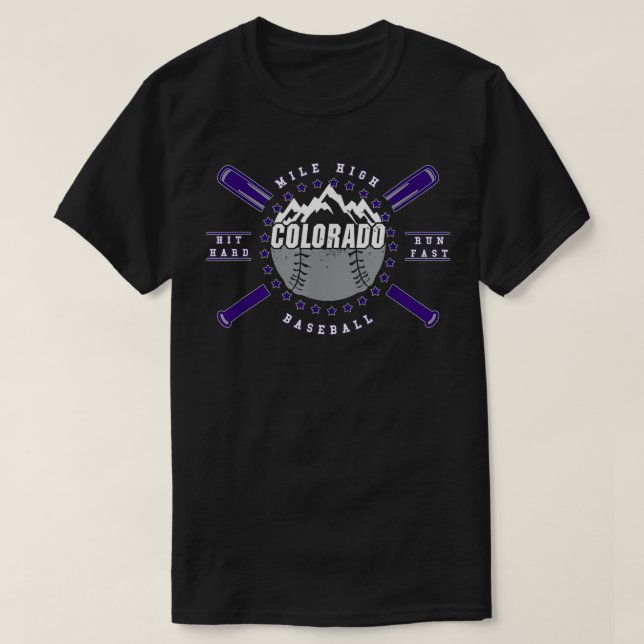 Camiseta Diseño gráfico de las Montañas Rocosas de Béisbol  (Diseño del anverso)